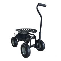 Siege Roulant Pour Jardin Noir Ag22 Rolling Garden Seat Black - Axi House