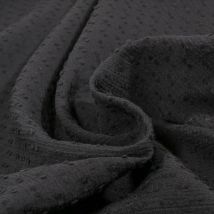 Tissu Voile De Coton Plumetis Uni Noir - Au Mètre - Craftine