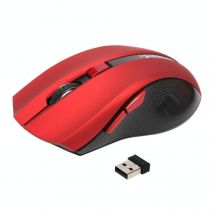 Souris Sans Fil Ergonomique 1600dpi 6 Boutons Usb Plug And Play Rouge Yonis - Yonis