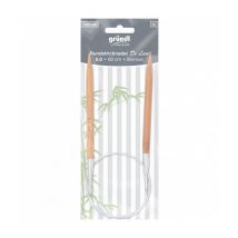 Aiguilles À Tricoter Circulaires Fixe 60cm En Bambou De Luxe N° 4 À 8 - Grundl Taille N°8 - Gründl
