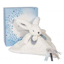 Happy Glossy Doudou Pompon Blanc - Doudou et Compagnie