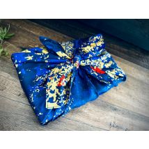 Emballage Furoshiki Satin Luxe 100% Coton : Flirt Minuit(size M) 55x55cm Fabriqué En France Esat - Carédeau