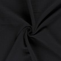 Tissu Triple Gaze De Coton Noir - Craftine