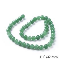 Fil De 36 Perles Ronde En Pierre Naturelle Aventurine 10 Mm - No Name