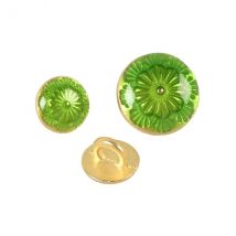 Bouton Métal Laqué Vert Normandie - MyMercerie