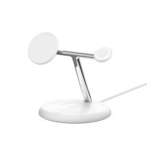 Belkin Station De Charge 3-en-1 Magsafe Qi2 15w Pour Iphone / Airpods / Apple Watch Blanc
