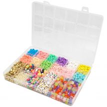 Maxi Boite Perles Heishi Et Polymère 190 G - Megacrea DIY