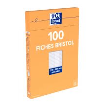 Sachet De 100 Fiches Bristol Non Perforées 21x29,7 Cm Uni Blanc