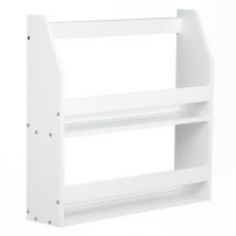 Etagère Murale Suspendue En Bois Blanc 64x60x16cm - HomeStyle4U