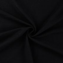 Tissu Polyester Aspect Lin Uni Noir - Au Mètre - Craftine
