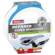 Ruban Adhésif De Réparation - Blanc - 10 M X 38 Mm - Ecologique - Tesa