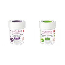2 Colorants Alimentaires En Poudre - Vert-violet - Scrapcooking