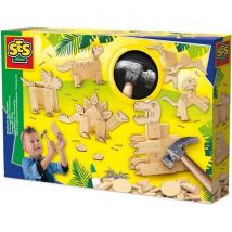 Kit De Menuiserie - Dinosaures - Avec Clous Et Colle - Ses Creative