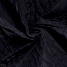 Tissu Matelassé Réversible Lignes Abstraites Sur Fond Bleu Marine - Au Mètre - Craftine