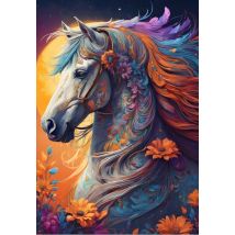 Puzzle 1000 Pièces - Floral Horse - Bluebird Puzzle