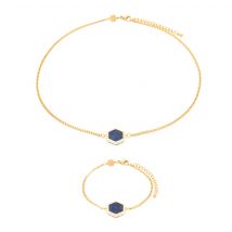 Collier Et Bracelet Hexalia En Pierres Lapis-lazuli - Sloya