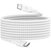 Belkin Câble Usb-c 100w Charge Ultra-rapide Nylon Tressé 3 Mètres Blanc