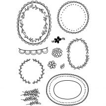 Tampons Transparents, Cadre Feuillage, Feuille 11x15,5 Cm, 1 Flles - CC Hobby