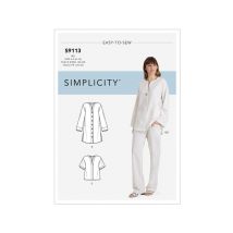 Patron Simplicity 9113 Ensemble Boho Femme Tunique & Pantalon - Du 34 Au 52 Taille N°fr 34-42