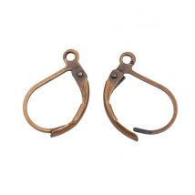 20 Crochets Dormeuses Supports Boucles D'Oreilles Metal Cuivre 10x15 Mm - Creation Bijoux Perles - La boutique de Karine