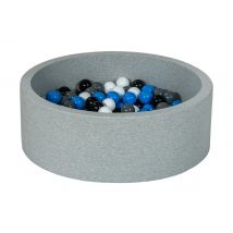 Piscine À Balles Aire De Jeu + 150 Balles Noir, Blanc, Bleu, Gris - Velinda