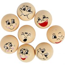 Têtes Emoticône, D 20 Mm, Beige Clair, 16 Pièces/ 1 Pq. - CC Hobby