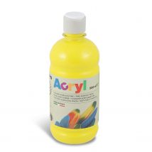 Flacon Soft Plastique Peinture Acrylique Fine Fluo 500 Ml Jaune Primaire 201 Primo - Primo