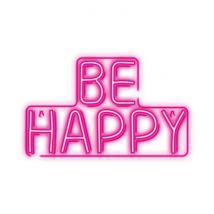 Neolia - Neon Lampe Led Murale Be Happy - Forever