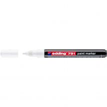 Lot De 10 Marqueurs Peinture Permanent 791 Blanc Pointe Ogive 1-2 Mm Edding - Edding