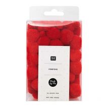 100 Pompons - Rouge - Rico Design