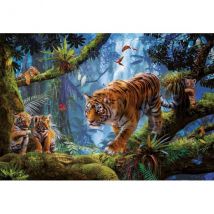 Puzzle Tigre Avec Bebes Dans La Foret 1000 Pieces - Collection Animaux Sauvages - Educa 17662 - Educa