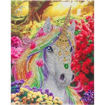 Crystal Art Kit Tableau Broderie Diamant 40x50cm Licorne - Diamonds