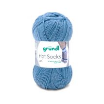Laine À Chaussettes À Tricoter Hot Socks Uni - Grundl - Certifiée Oeko-tex 56 Bleu - Gründl