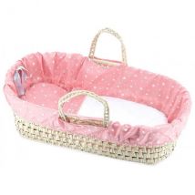 Grand Couffin Avec Garnissage Corail Etoiles Poupee 50 Cm - Petitcollin - 800080 - Petitcollin