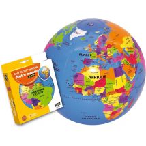 Globe Terrestre Gonflable Notre Monde - Pays Et Capitales 30 Cm - Bass & Bass
