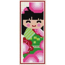 Kit À Broder Point De Croix Marque Page Kokeshi - LUC