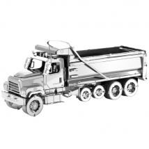 Metalearth: Freightliner / Dump Truck 10x2.69x3.99cm, Maquette 3d En Métal Avec 3 Feuilles, Sur Carte 12x17cm, 14+ - Metal Earth