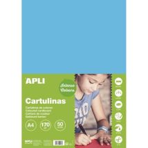 Apli 14241 - Carton De Couleur Bleu Ciel Format A4 180gr. 210x297mm Scrapbooking