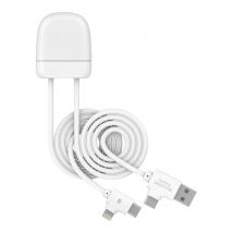 Xoopar Câble De Charge Et De Transfert 4 En 1 Usb A+c/usb C+lightning Ice-tag Blanc - Xoopar