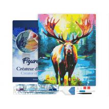 Diamond Painting Broderie Diamant Figured’art 40x50cm Toile Tendue Sur Châssis En Bois - Diamants Carrés - Orignal Coloré Abstrait - Figured'Art