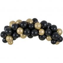 Kit Arche De 60 Ballons - Noir Et Or - PartyDeco