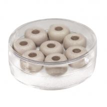 Silk - Bead Perle En Verre À Grand Trou, Brun Taupe, Trou Ø4mm, Boîte 8 Pièces - Rayher
