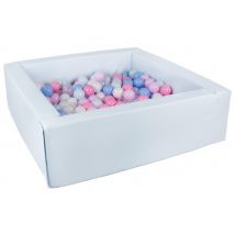 Piscine À Balles Carrée Avec 300 Balles -bleu P/blanc, Transparent, Bleu Clair Rose Clair Rose, Bleu - Velinda