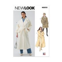 Patron New Look 6810 - Manteau Avec Ceinture Taille N°fr 36-50 - NewLook