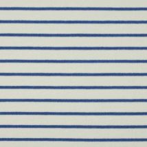 Tissu Jersey Eponge Poppy Rayures Bleues Sur Fond Blanc Cassé - Au Mètre - Craftine