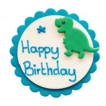 Plaquette Décor Happy Birthday Dino - Sucre - CREATIVE PARTY