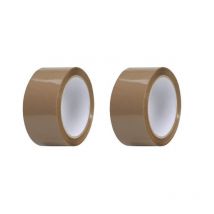 Lot De 2 Rubans Adhésif - Marron - Havane - Colis - Paquet - 66mx48mm - Ki Sign