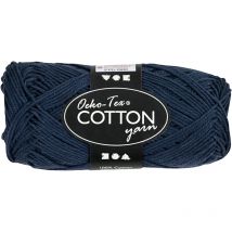 Pelote De Fil De Coton - Oeko-tex Cotton - Bleu Nuit - 50 G - CC Hobby