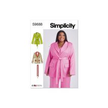 Patron Simplicity 9688 - Blouson Avec Ceinture Taille N°fr 48-56