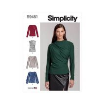 Patron Simplicity 9451 - Hauts En Tricot Pour Femme Du 34 Au 50 Fr Taille N°fr 34-42